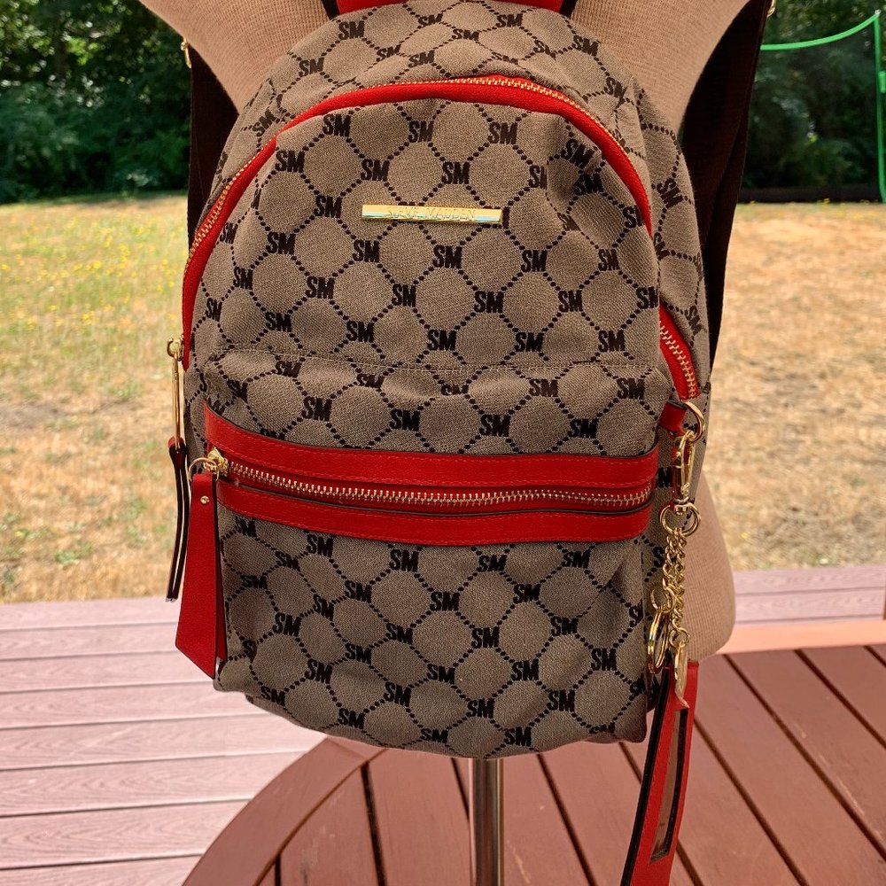 STEVE MADDEN Gray/Red Bessex Backpack + Bonus